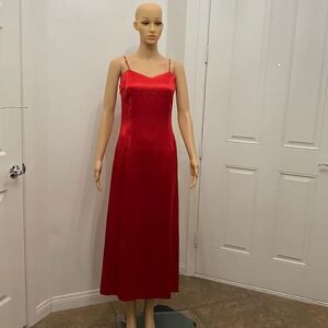 Beijing Landi Fashion Sexy Red Wedding Dress Maxi Slip Dress Diamond Accents XS